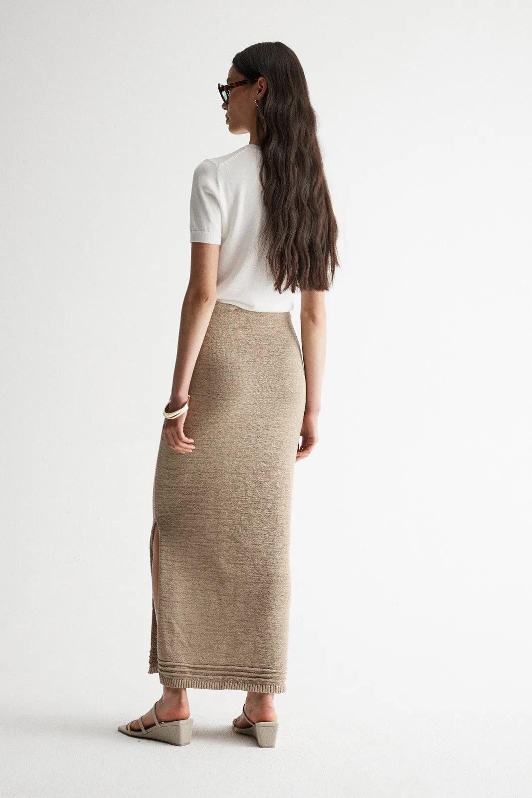 Arnu Knit Skirt Taupe