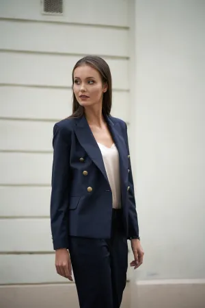 Double-Breasted Blazer Navy Blue