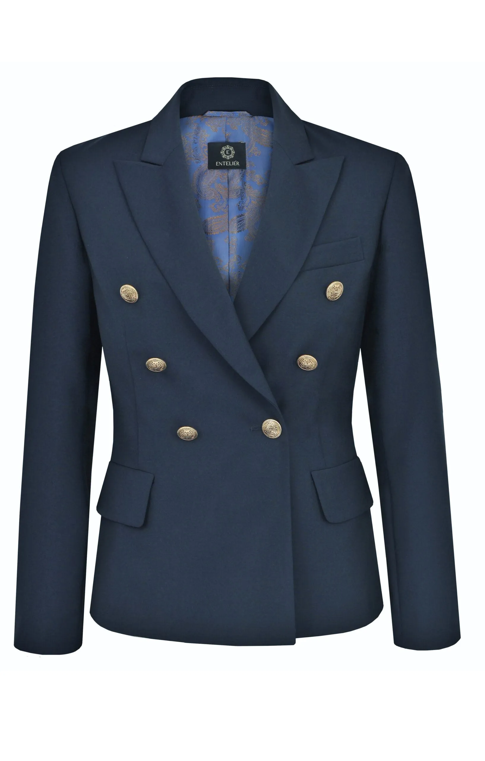 Double-Breasted Blazer Navy Blue