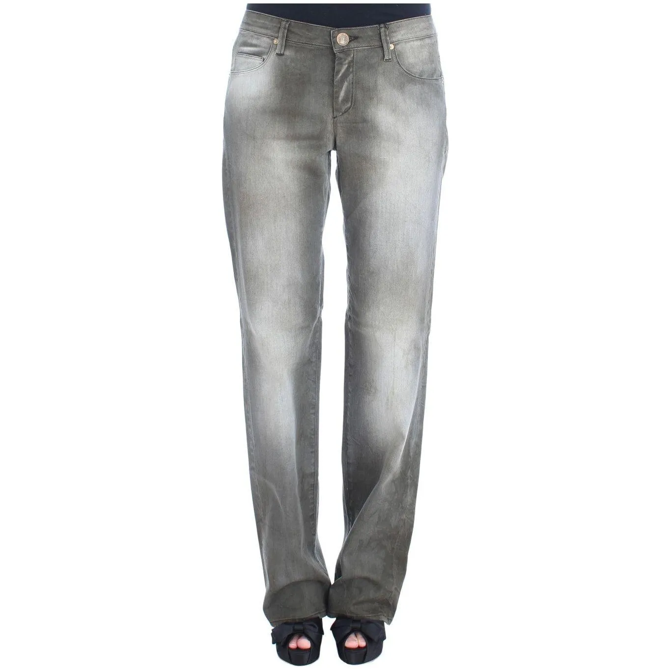 Ermanno Scervino Chic Gray Wash Boyfriend Jeans