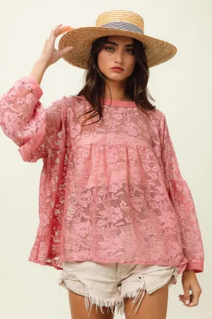 Explore More Collection - BiBi Floral Lace Long Sleeve Top