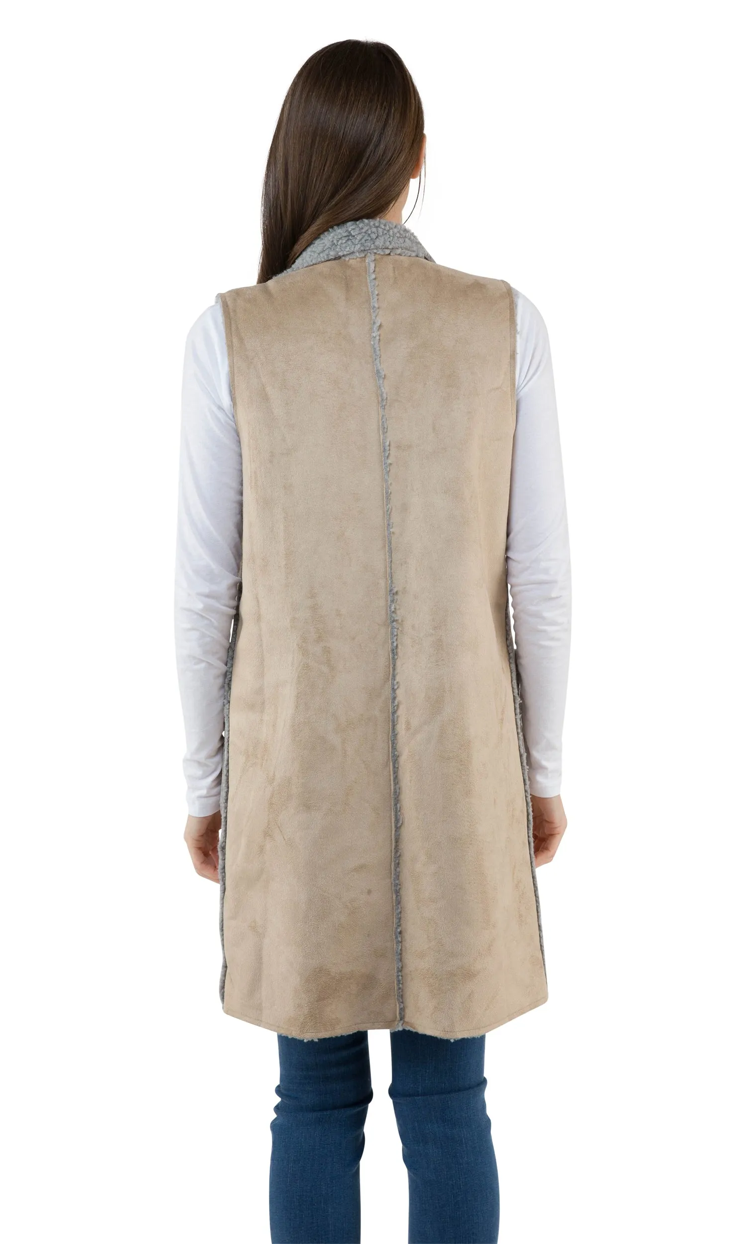 J.O.A. Sleeveless Faux Suede Vest