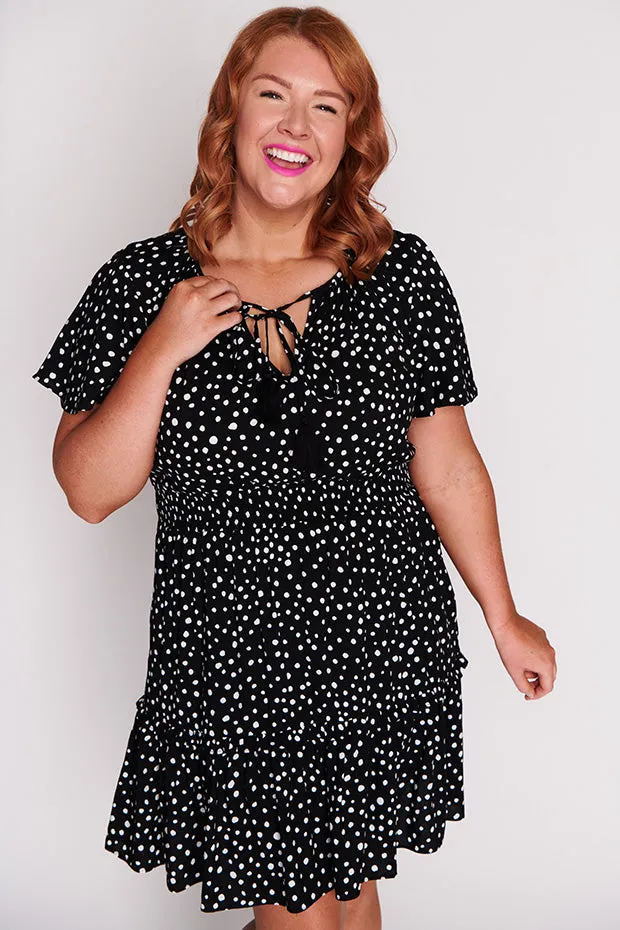 Kimberley Black Irregular Spot Dress