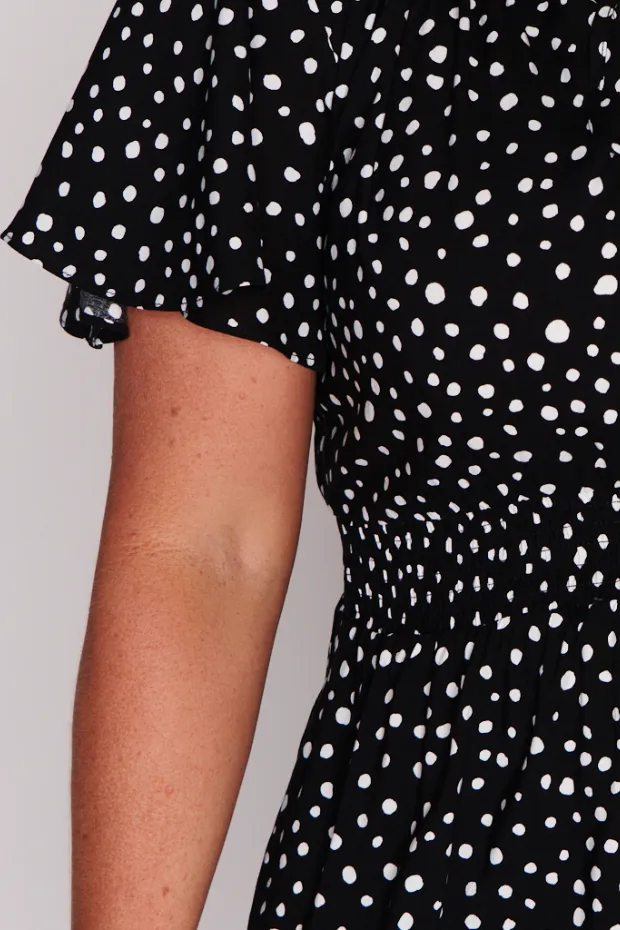 Kimberley Black Irregular Spot Dress