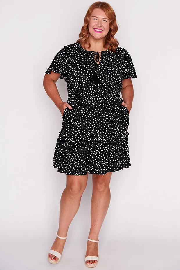 Kimberley Black Irregular Spot Dress