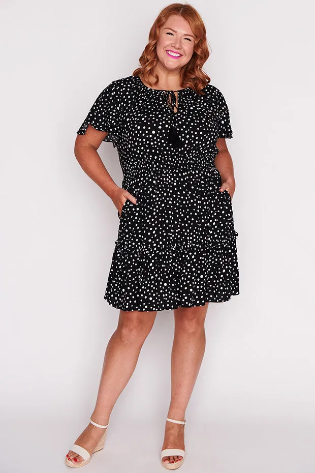 Kimberley Black Irregular Spot Dress