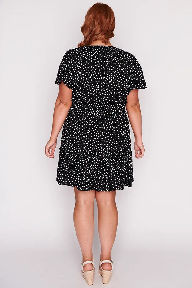 Kimberley Black Irregular Spot Dress