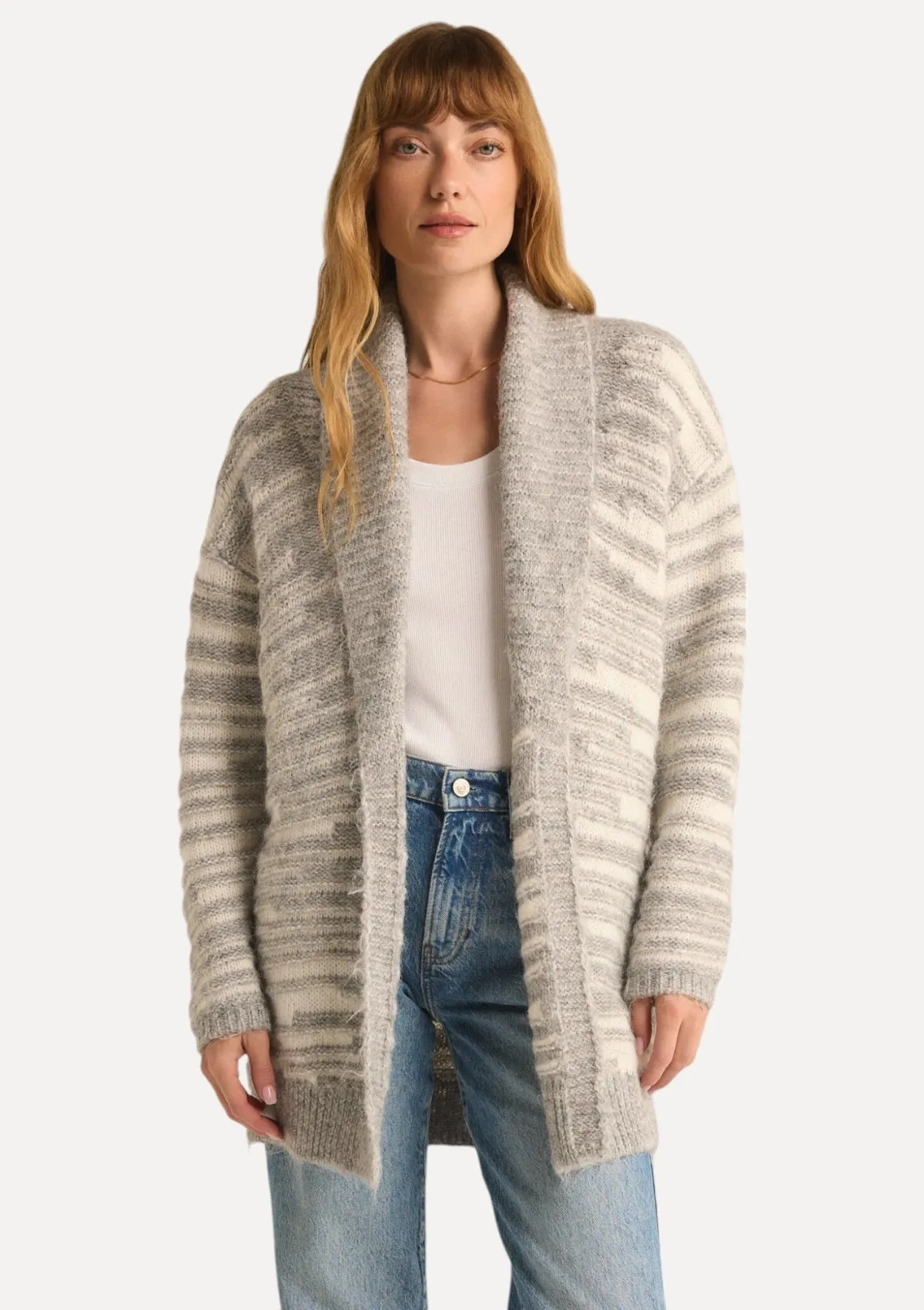 Level Up Cardigan - Light Heather Gray