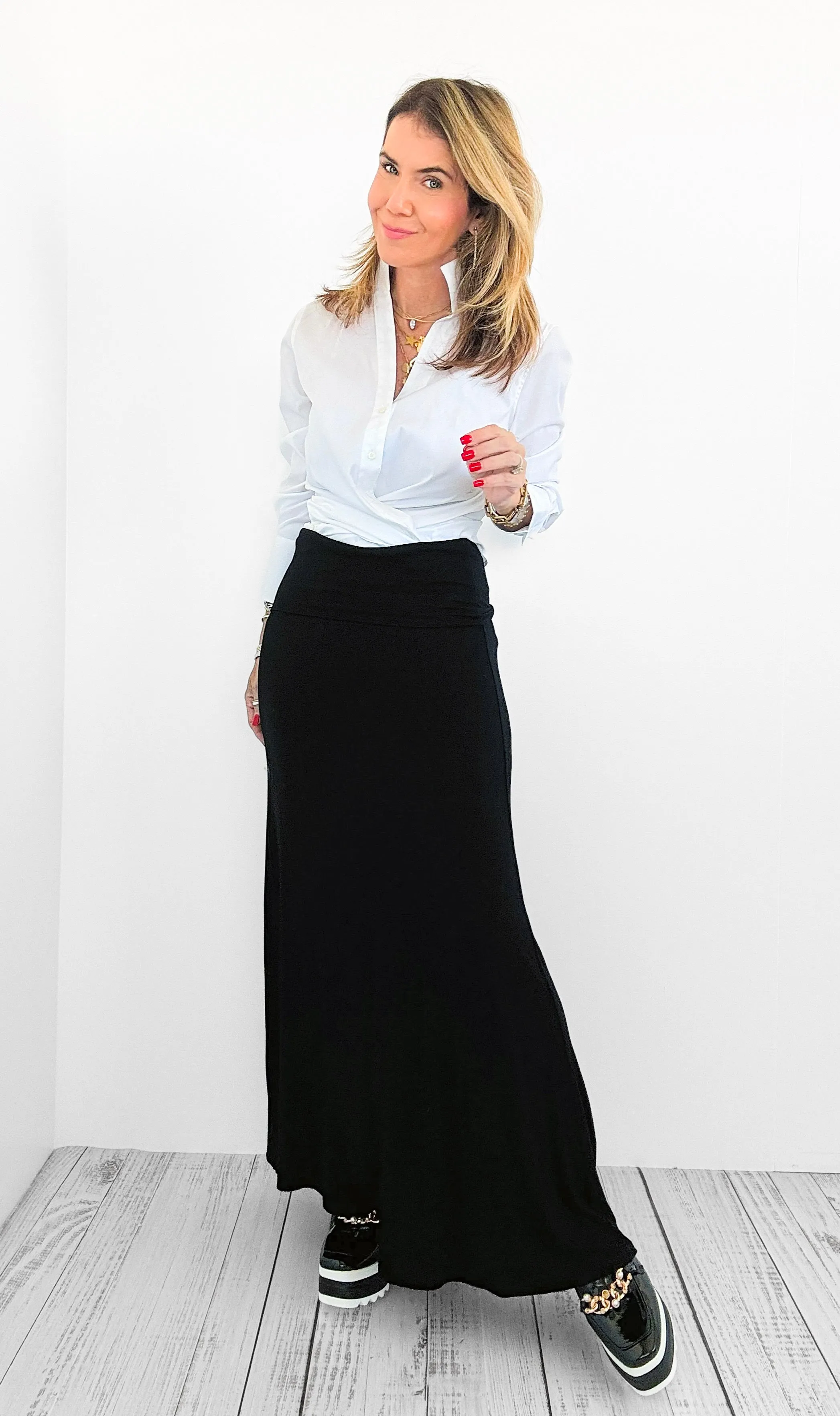 Midnight Flow Maxi Skirt