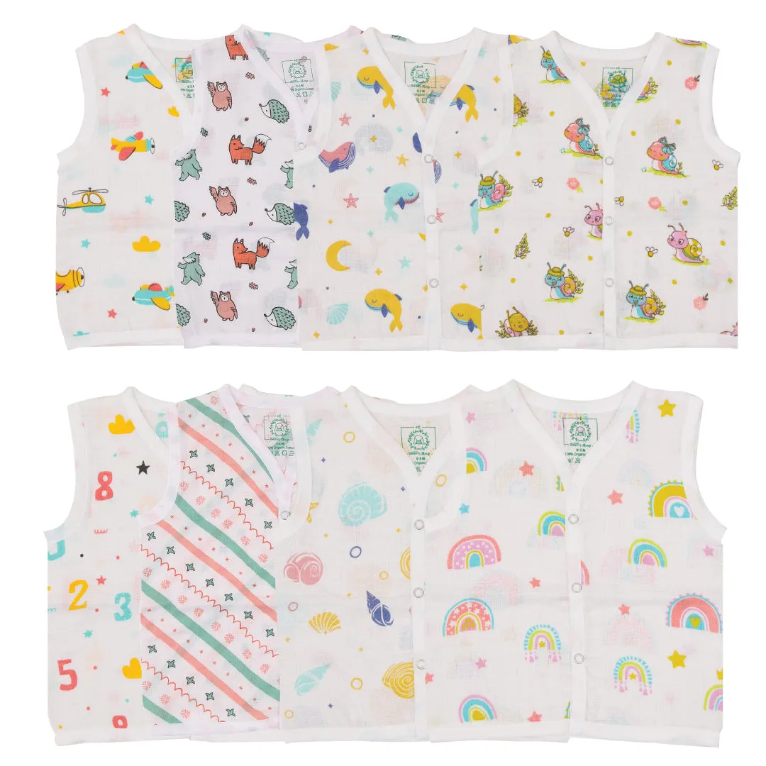 Muslin Jabla Button Type for Babies -  Combo Packs