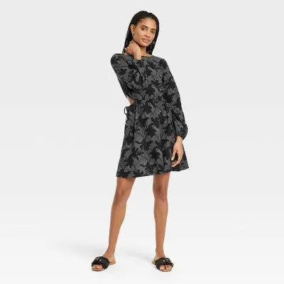 New - Women's Balloon Long Sleeve Mini A-Line Dress - Universal Thread