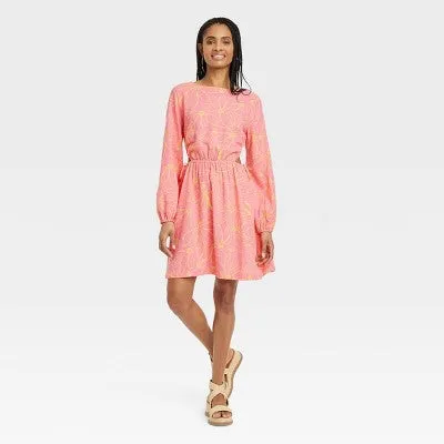 New - Women's Balloon Long Sleeve Mini A-Line Dress - Universal Thread