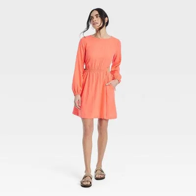 New - Women's Balloon Long Sleeve Mini A-Line Dress - Universal Thread