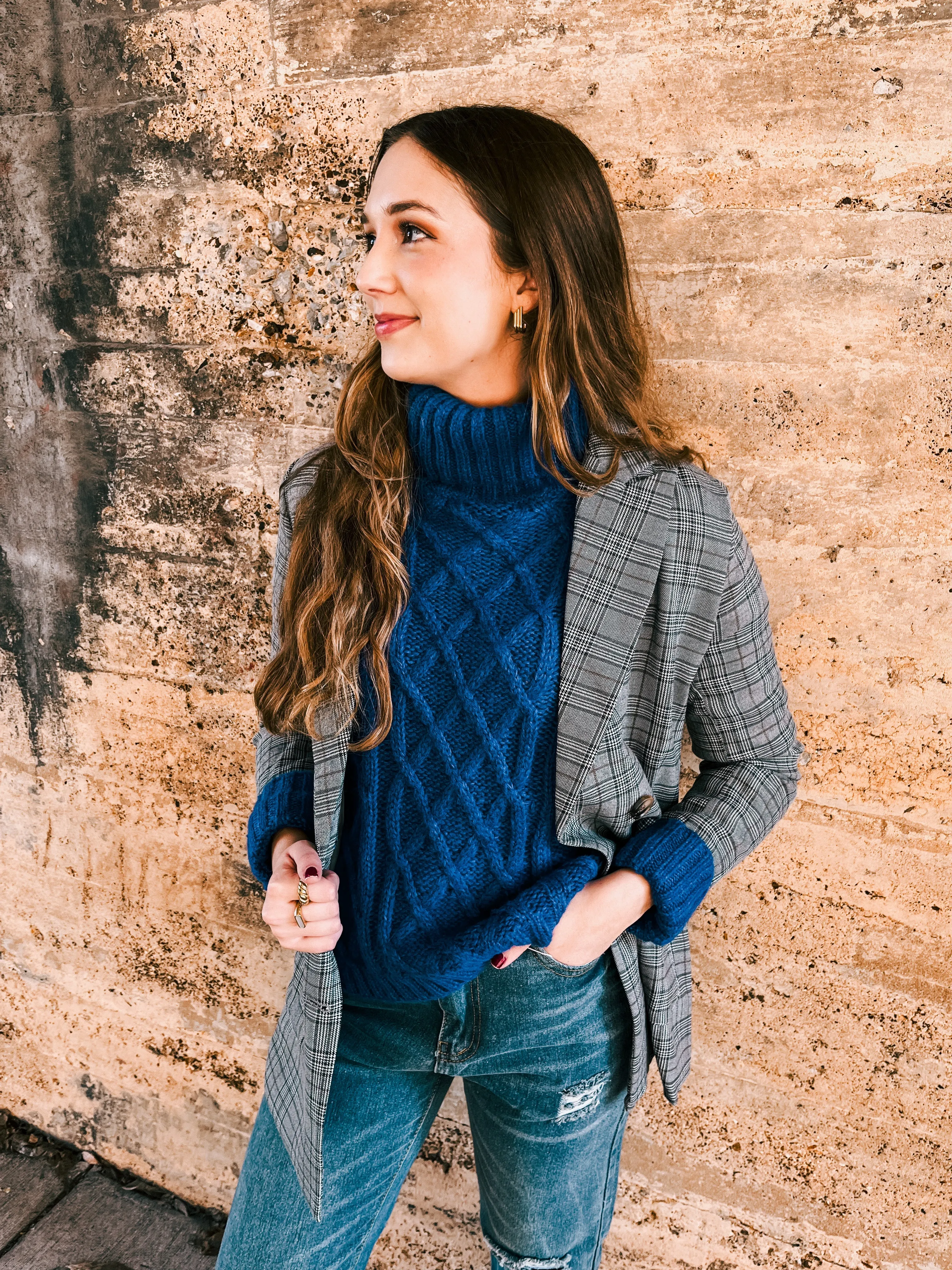 Preptastic Grey Plaid Blazer