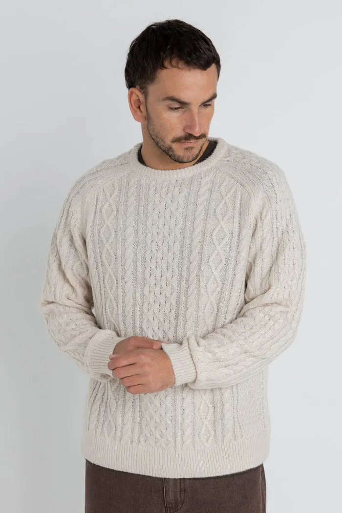 Rhythm Mohair Fishermans Knit - NATURAL