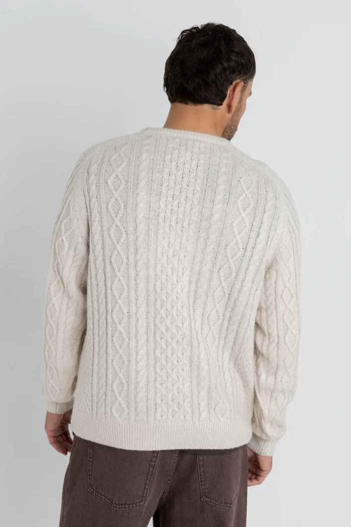 Rhythm Mohair Fishermans Knit - NATURAL