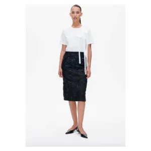 Samina Sequin Detail Midi Skirt Black