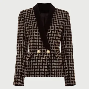 Sequined Tuxedo Blazer