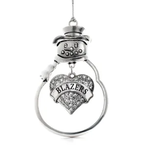 Silver Blazers Pave Heart Charm Snowman Ornament