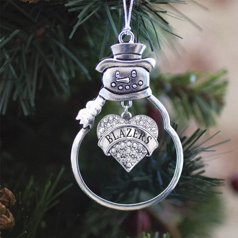 Silver Blazers Pave Heart Charm Snowman Ornament