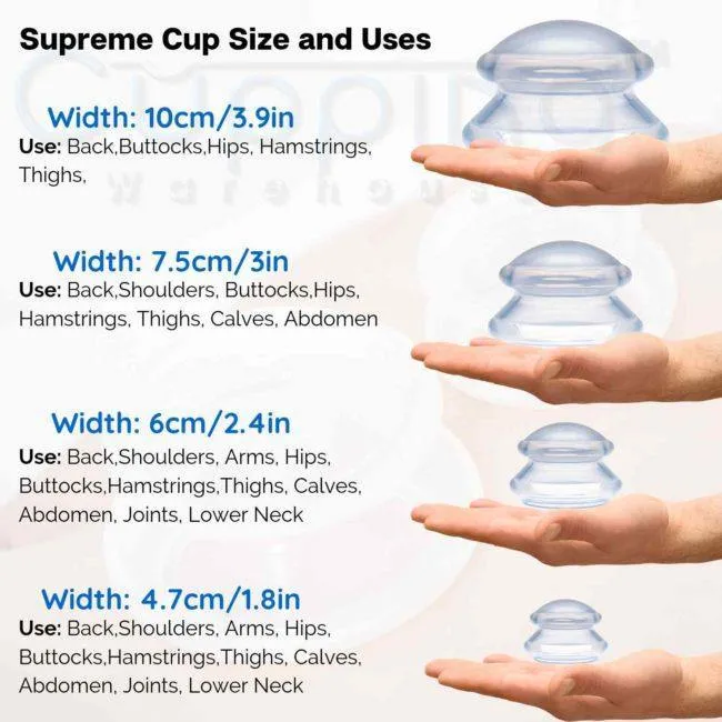 Ultimate 36 Cup Set- Polycarbonate & Silicone /Supreme6065/GRIP 6570 Professional Cupping Set- US ONLY