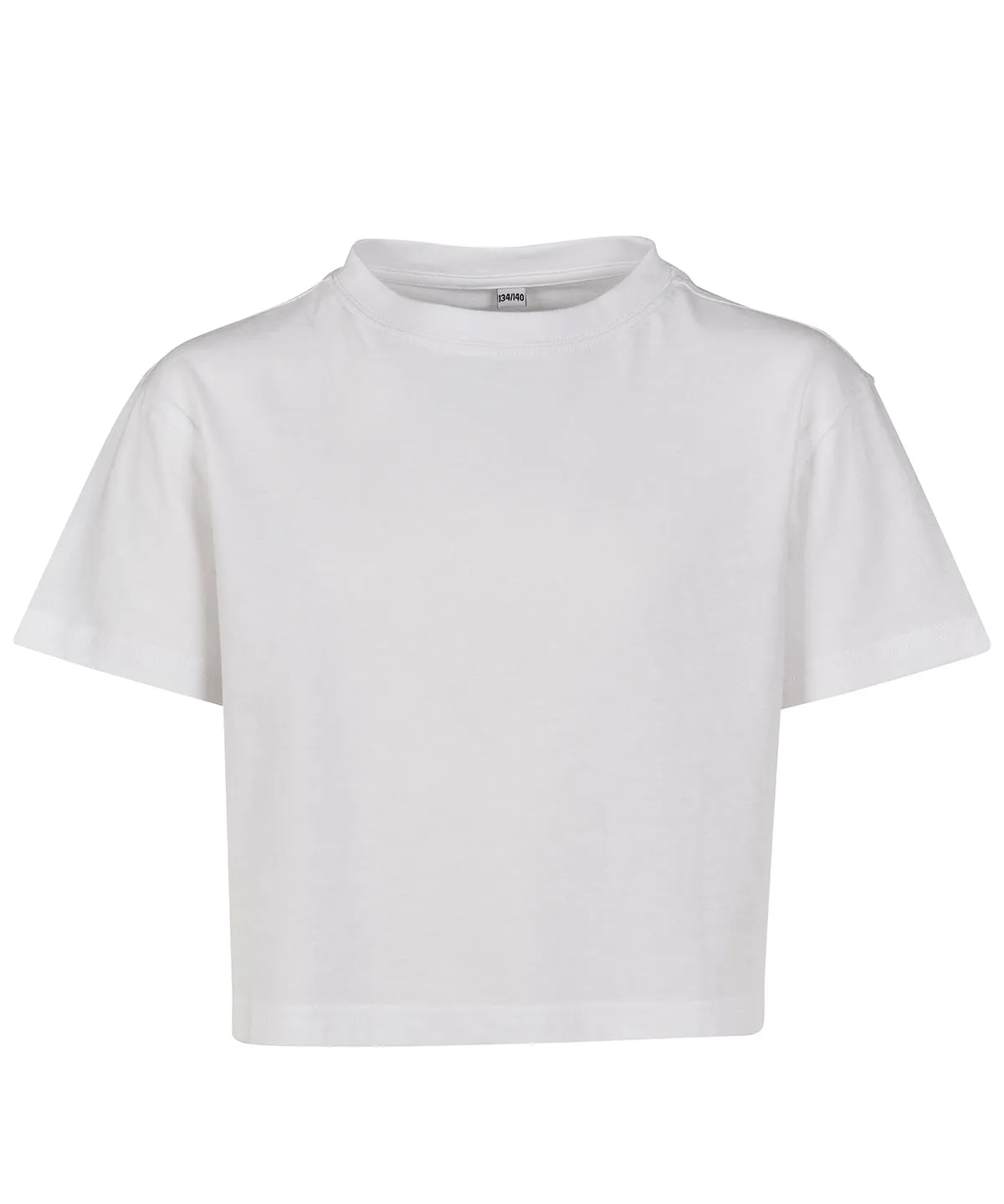 White - Girls cropped Jersey tee