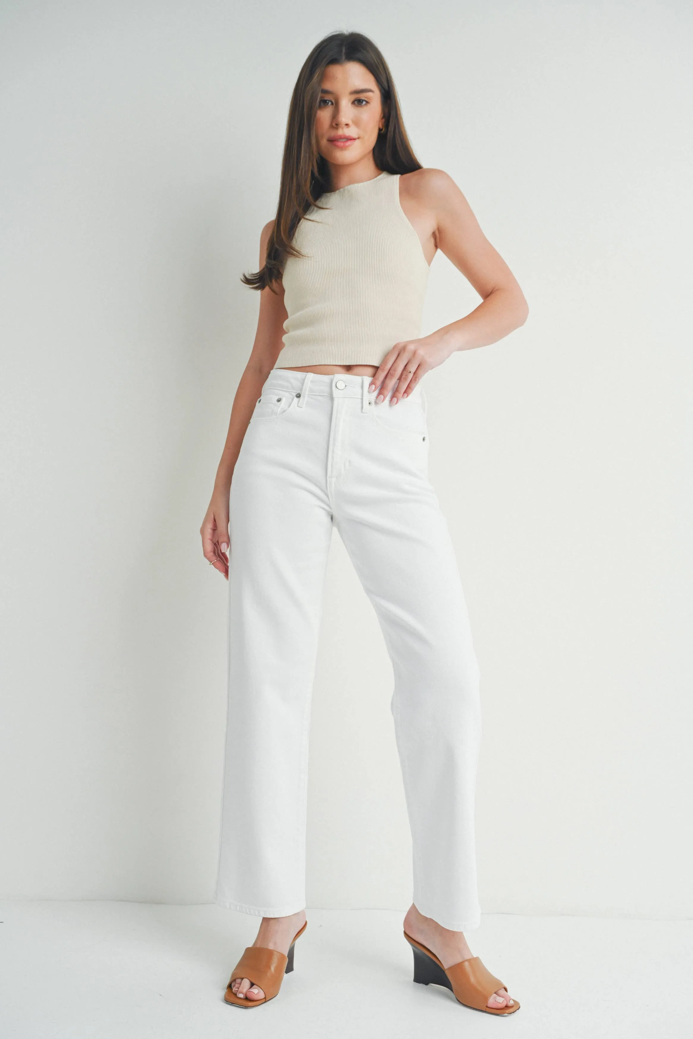 White Relaxed Straight Jean