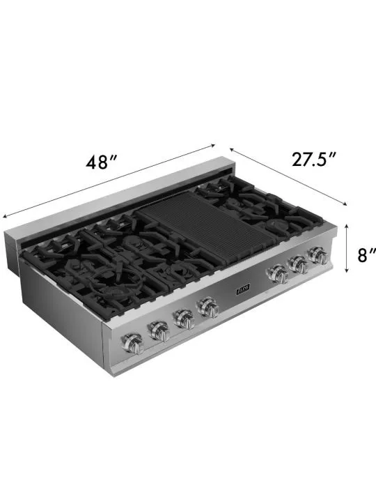 ZLINE 48 IN. Porcelain Rangetop with 7 Gas Burners (RT48)